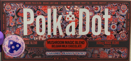 Caramel Peanut Twist PolkaDot Magic Mushroom Belgian Milk Chocolate